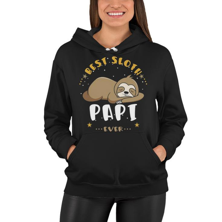 Papi Grandpa Gift   Best Sloth Papi Ever Women Hoodie