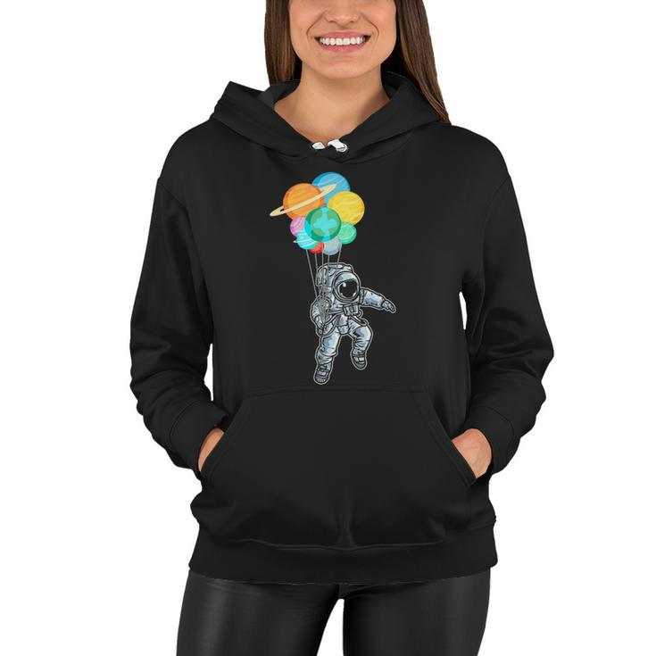 Planet Balloons Astronaut Space Science Women Hoodie