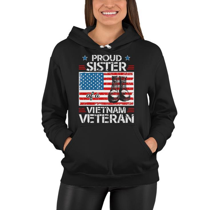 Proud Sister Of Vietnam Veteran Patriotic Usa Flag Military Women Hoodie