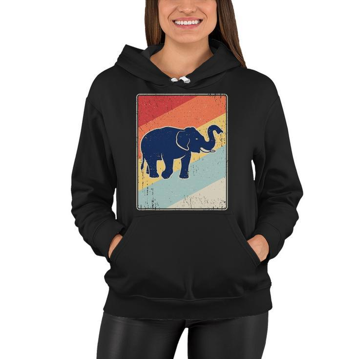 Retro Elephant - Vintage Elephant Distressed Gift Women Hoodie