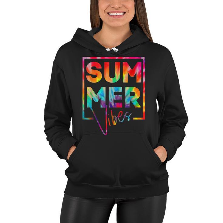 Summer Vibes Tie Dye Hello Summer Vacation  Women Hoodie