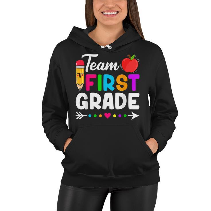 Team First Grade Kids Teacher Student Back To School  Women Hoodie