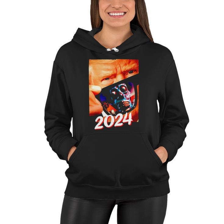 Trump 2024 They Live Donald Trump Supporter Women Hoodie