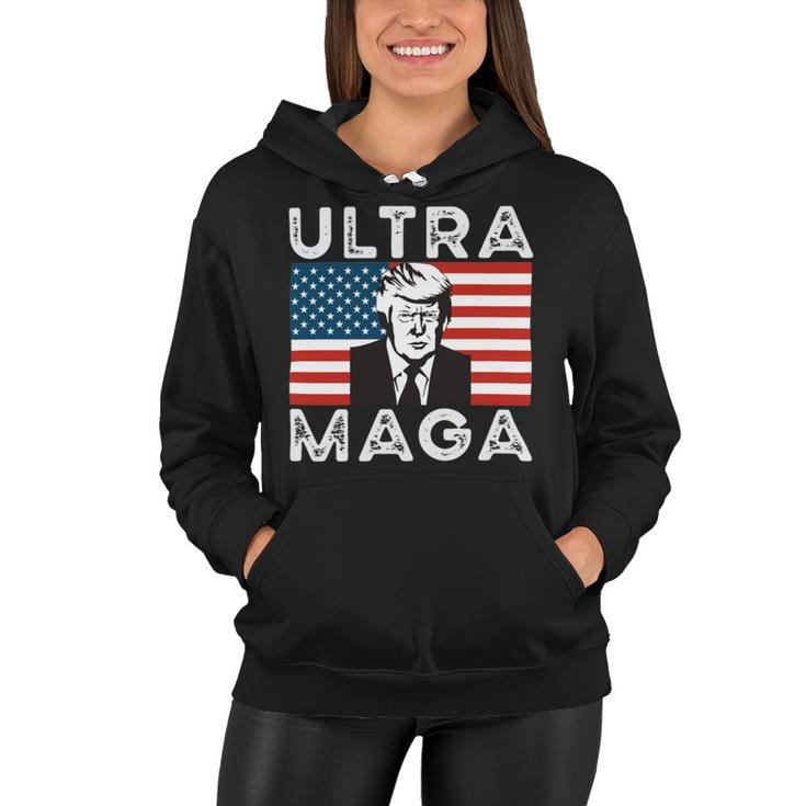 Ultra Maga Funny Trump Biden Usa Women Hoodie
