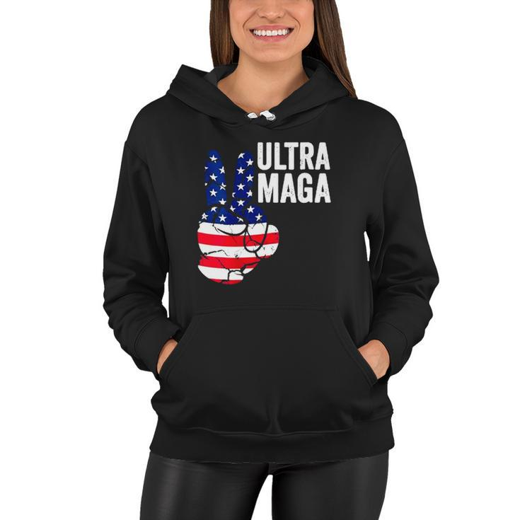 Ultra Maga Proud Ultra-Maga Vintage American Thumbs Up Women Hoodie