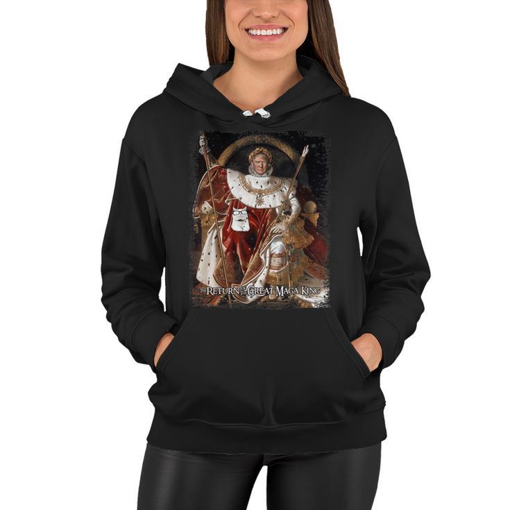 Ultra Maga The Return Of The Great Maga King Fun Trump  Women Hoodie