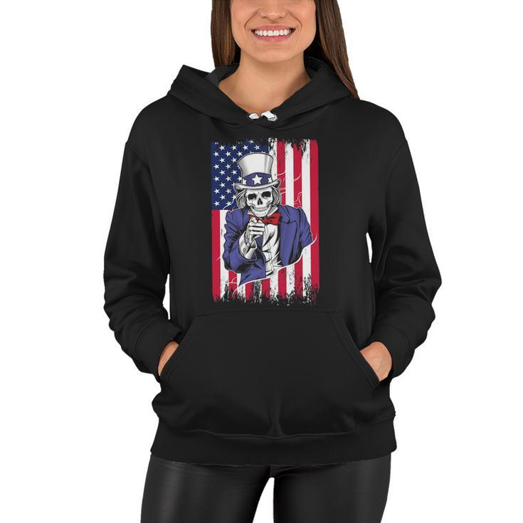 Uncle Sam Skeleton 4Th Of July For Boys And Girls Women Hoodie