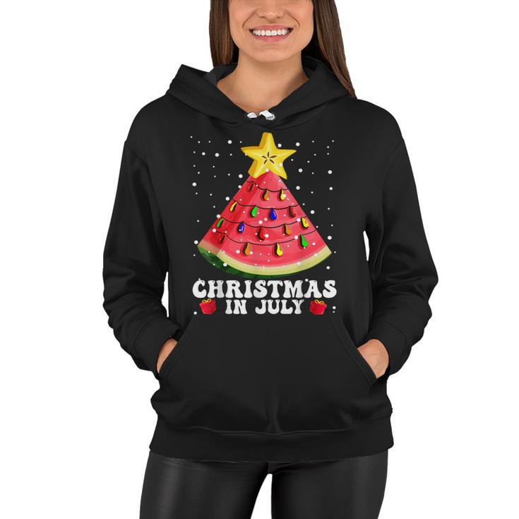 Watermelon Christmas Tree Christmas In July Summer Vacation  V2 Women Hoodie