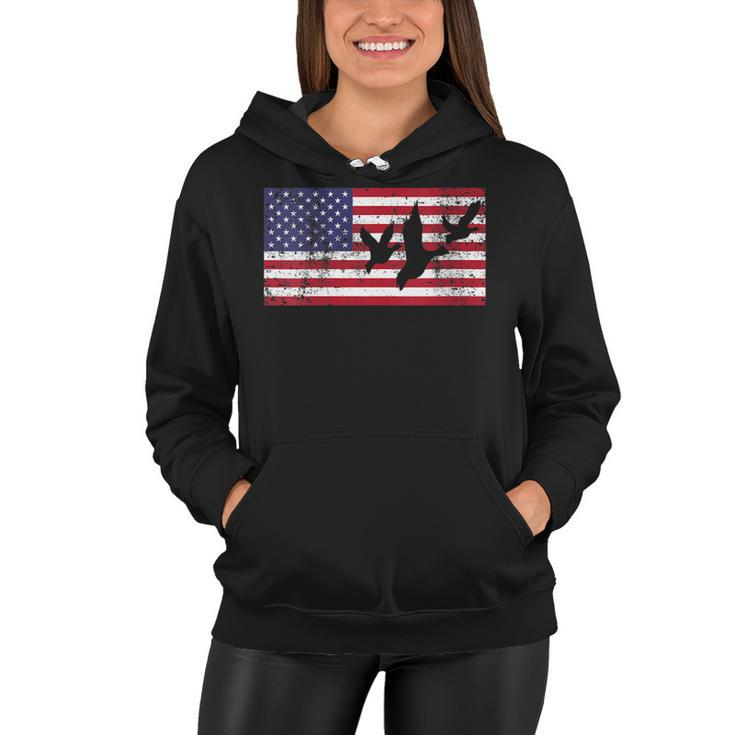 Womens 4Th Of July American Flag Hunting Hunter Geese Goose Dad Usa  Women Hoodie