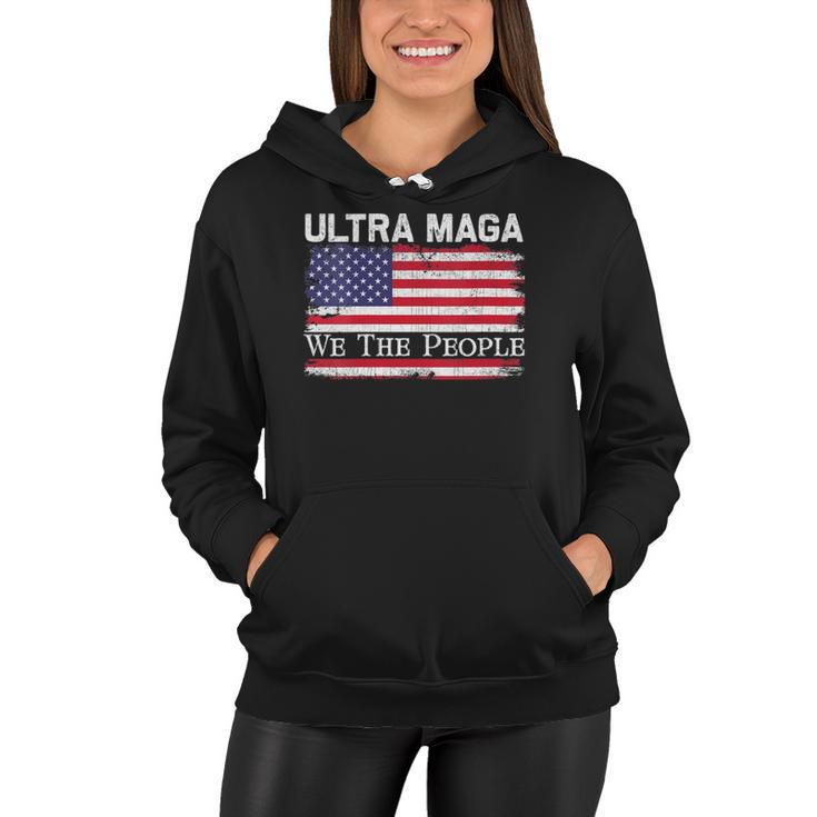 Womens We Are The People Men And Women Vintage Usa Flag Ultra Maga  Women Hoodie