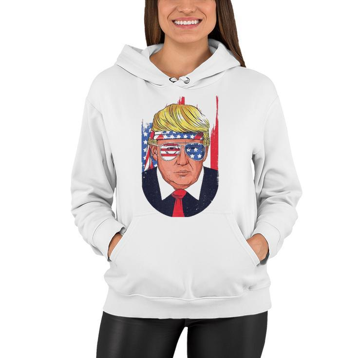 4Th Of July Usa Donald Trump Funny Patriotic American Gift  Women Hoodie