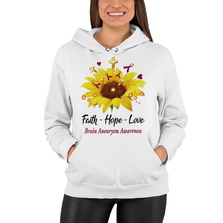 Brain Aneurysm Awareness Faith Hope Love Women Hoodie