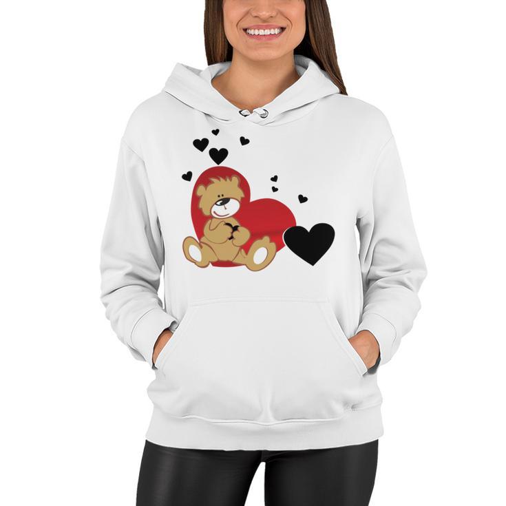 Cartoon Animal Happy Loving Teddy Bear Women Hoodie