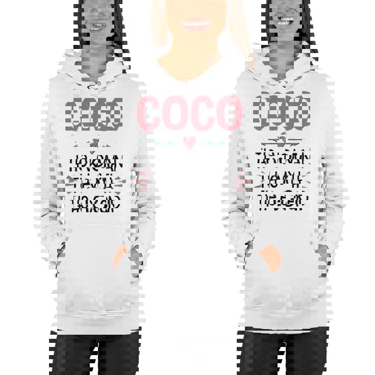 Coco Grandma Gift   Coco The Woman The Myth The Legend Women Hoodie