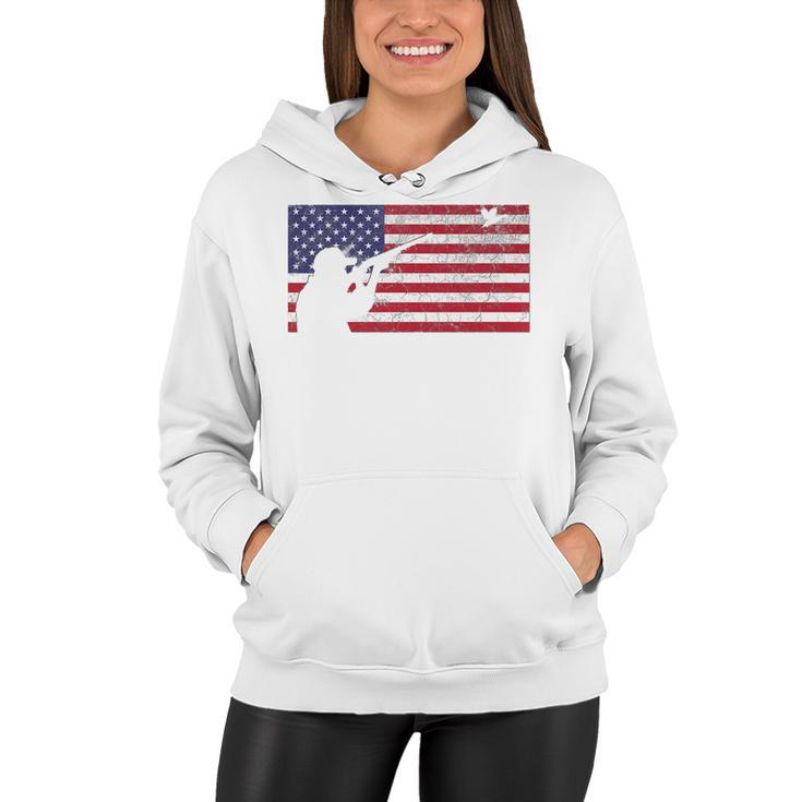 Fourth Of July 4Th American Flag Duck Hunting Geese Dad Usa   Women Hoodie