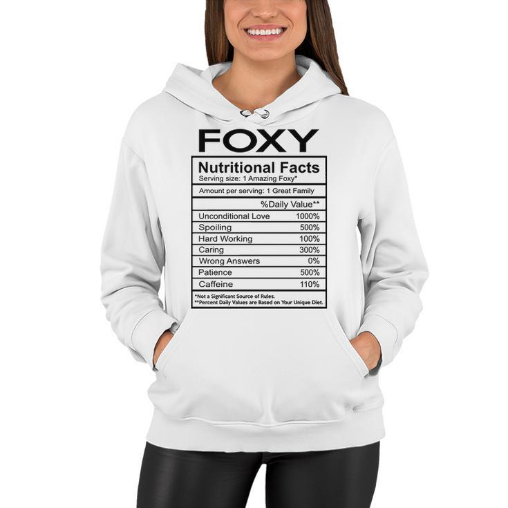 Foxy Grandma Gift   Foxy Nutritional Facts Women Hoodie