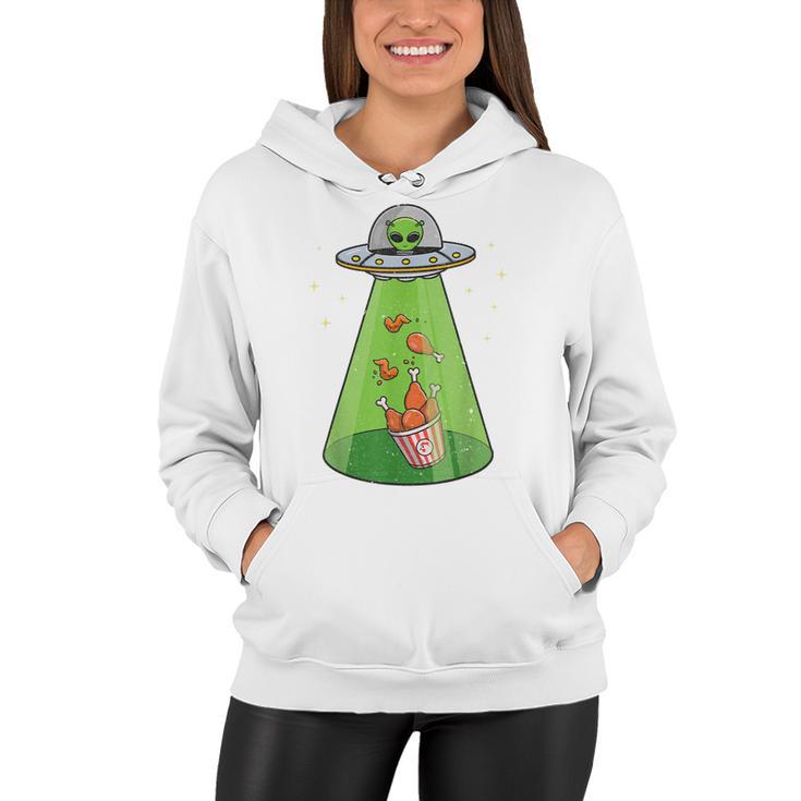 Funny Alien  Ufo Abduction Fried Chicken Aliens Lover  V2 Women Hoodie