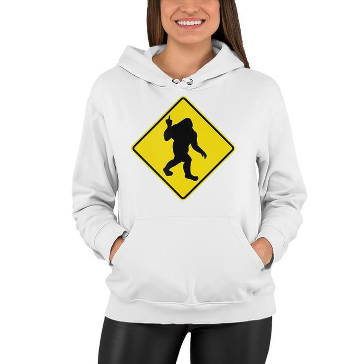 Funny Bigfoot Sasquatch Crossing Middle Finger Novelty Gift  Women Hoodie