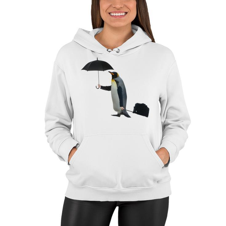 Funny Business Penguin Birds With Human Hands Women Hoodie