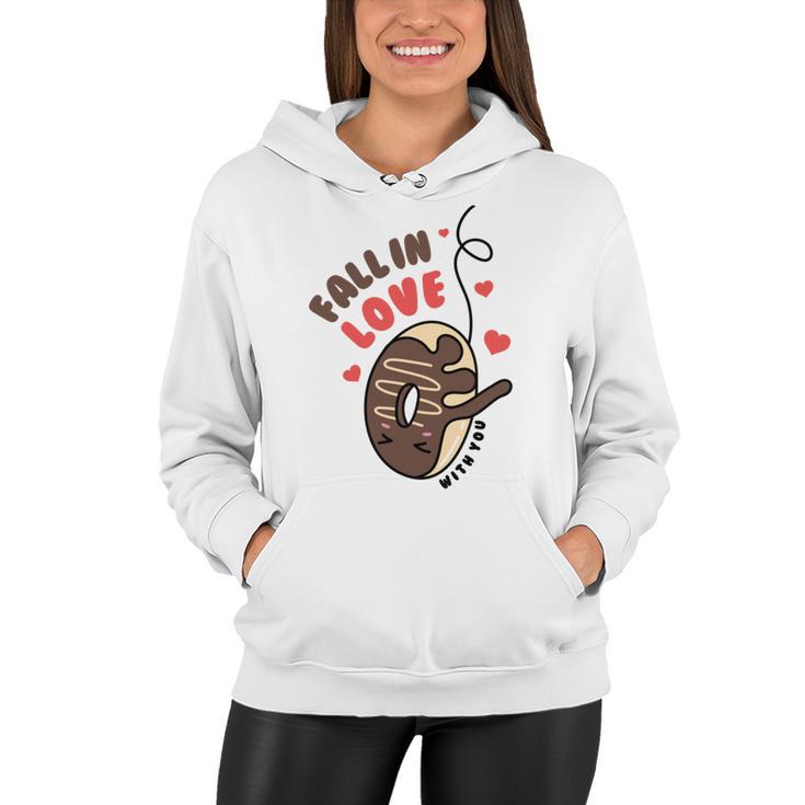 Funny Donut Fall In Love Women Hoodie