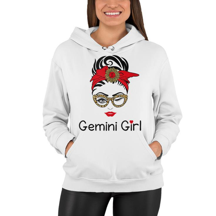 Gemini Girl  Leopard Sunflower Zodiac Birthday Girl  Women Hoodie