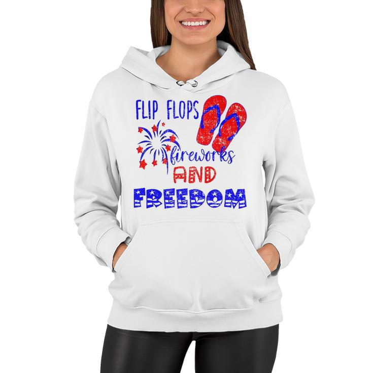 July 4Th Flip Flops Fireworks & Freedom 4Th Of July Party   Women Hoodie