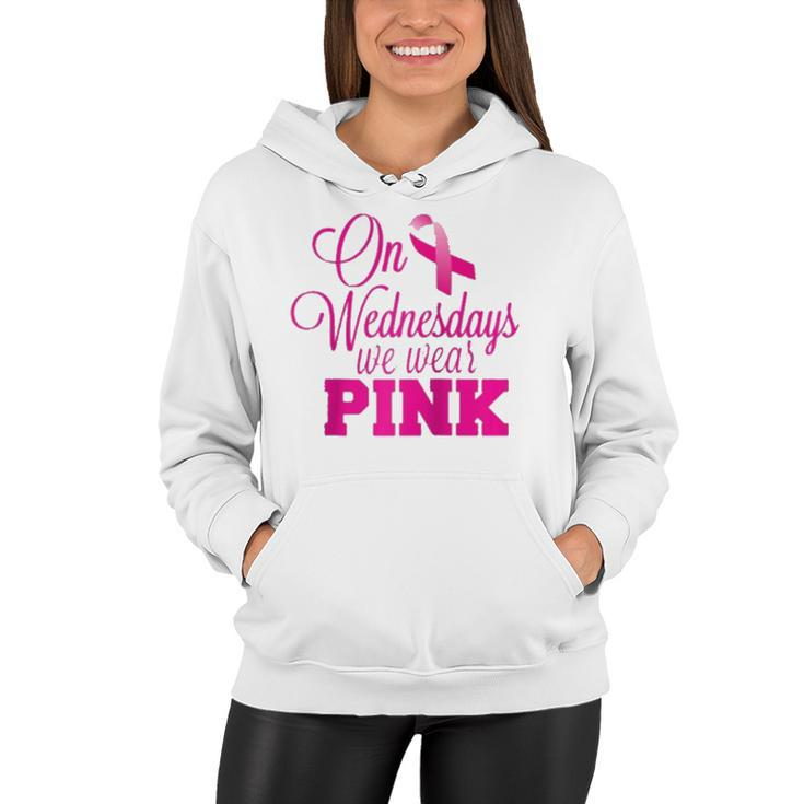 On Wednesdays We Wear Pink Breast Cancer Awareness Raglan Baseball Tee Women Hoodie