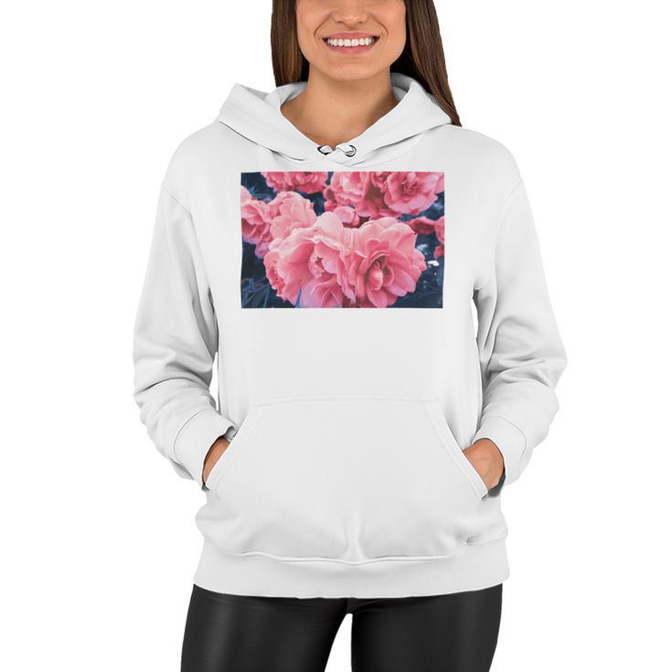 Pink Roses In Garden Women Hoodie