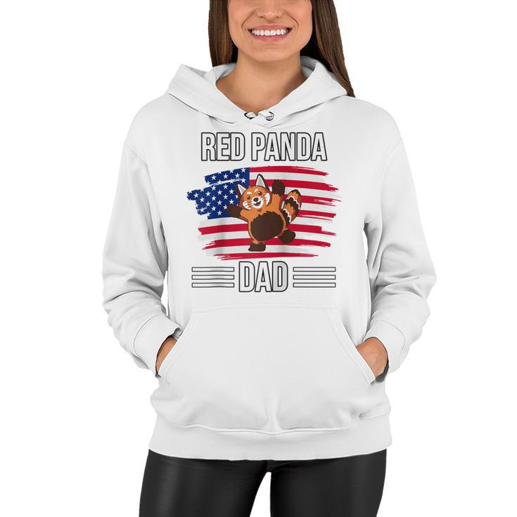 Red Panda Us Flag 4Th Of July Fathers Day Red Panda Dad  Women Hoodie