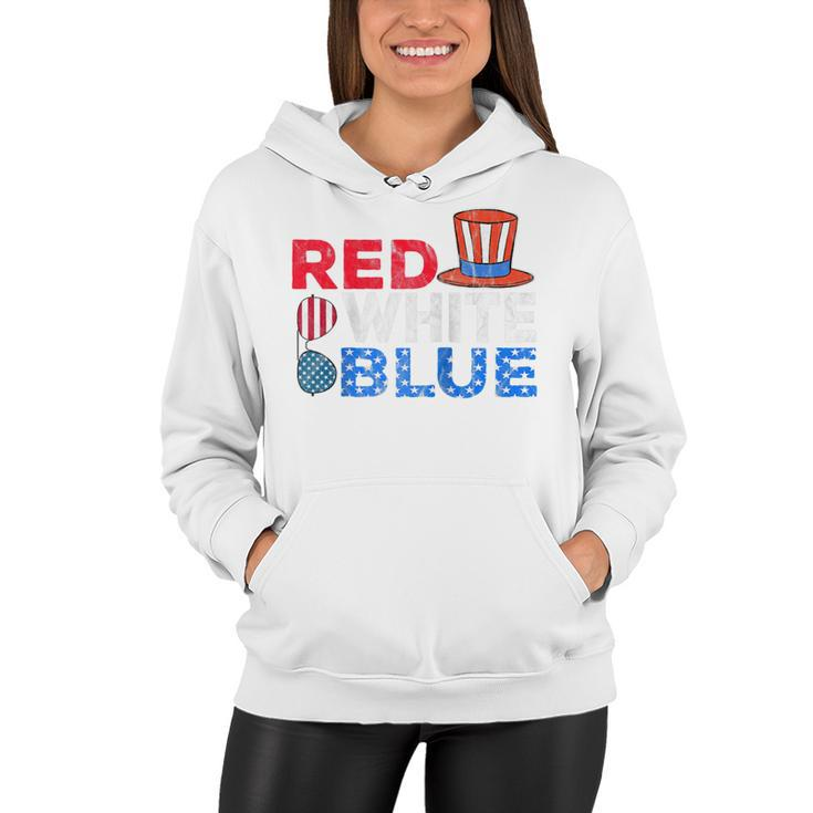Red White Blue American Flag 4Th Of July Funny Gift Mom Dad  Women Hoodie