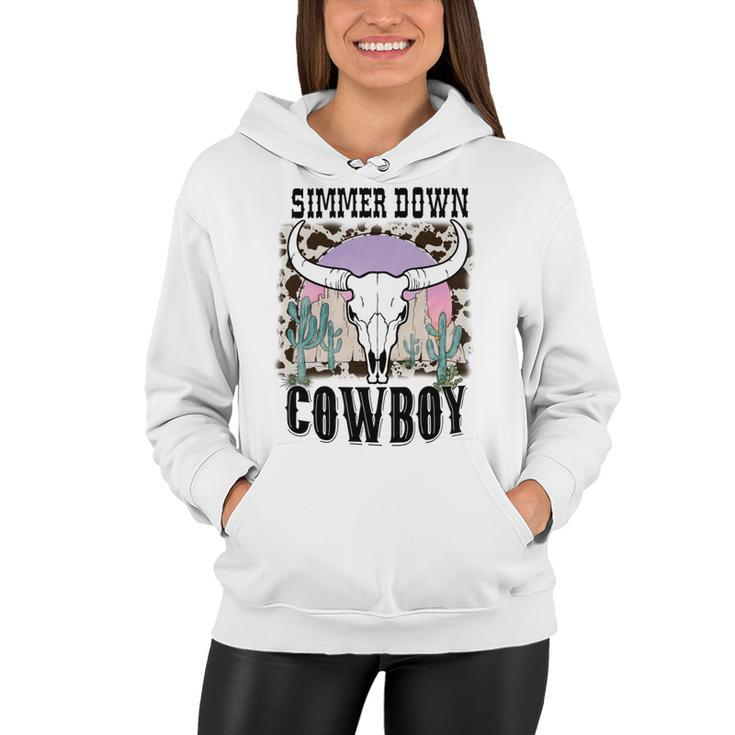 Simmer Down Cowboy Western Style Gift Women Hoodie