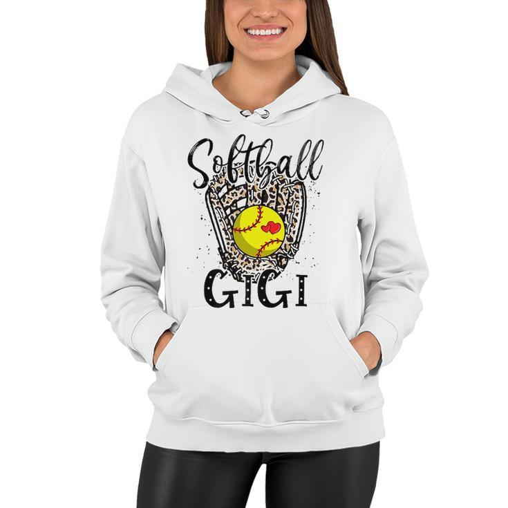 Softball Gigi Leopard Game Day Softball Lover Grandma Women Hoodie