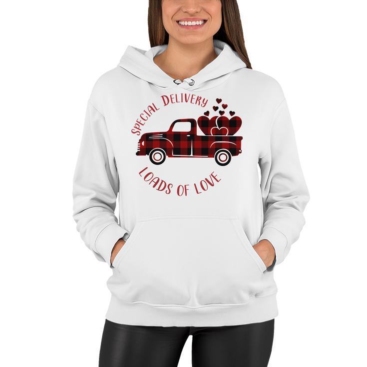 Special Delivery Valentines Car Red Plaid Women Hoodie