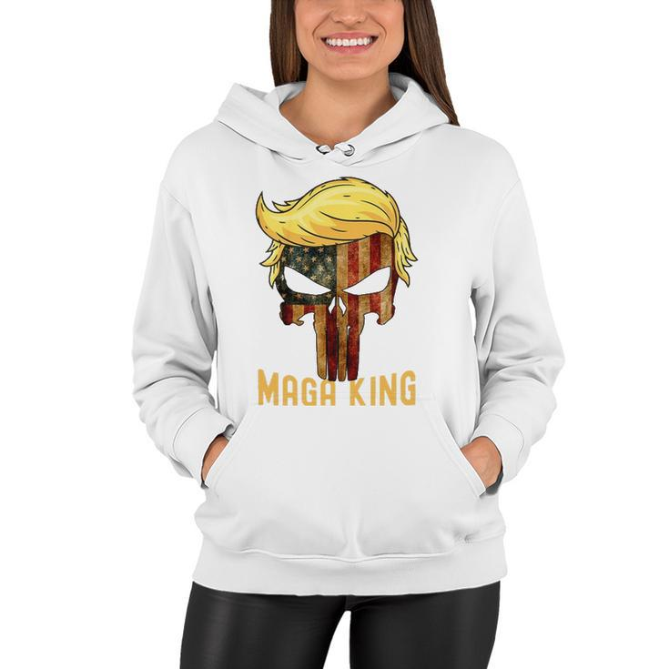 The Great Maga King  Donald Trump Skull Maga King Women Hoodie