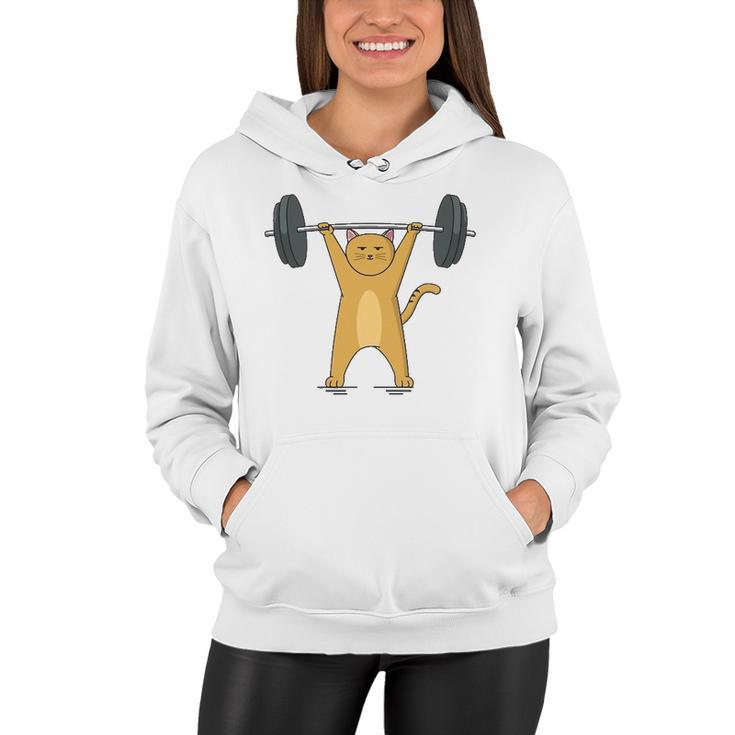 Weightlifting - Cat Barbell Fitness Lovers Gift Women Hoodie