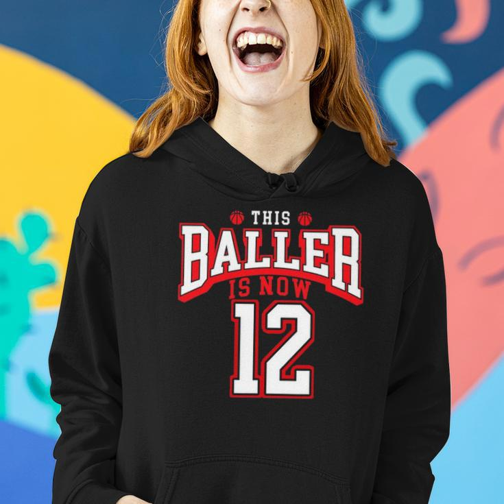 12Th Birthday Basketball Lover 12 Years Old Bday Women Hoodie Gifts for Her