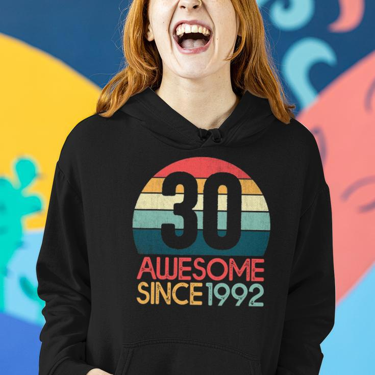 30Th Birthday Vintage Retro 30 Years Old Awesome Since 1992 Gift Women Hoodie Gifts for Her