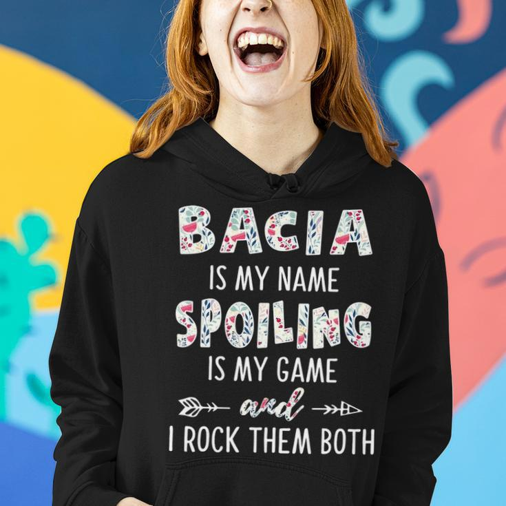 Bacia Grandma Gift Bacia Is My Name Spoiling Is My Game Women Hoodie Gifts for Her