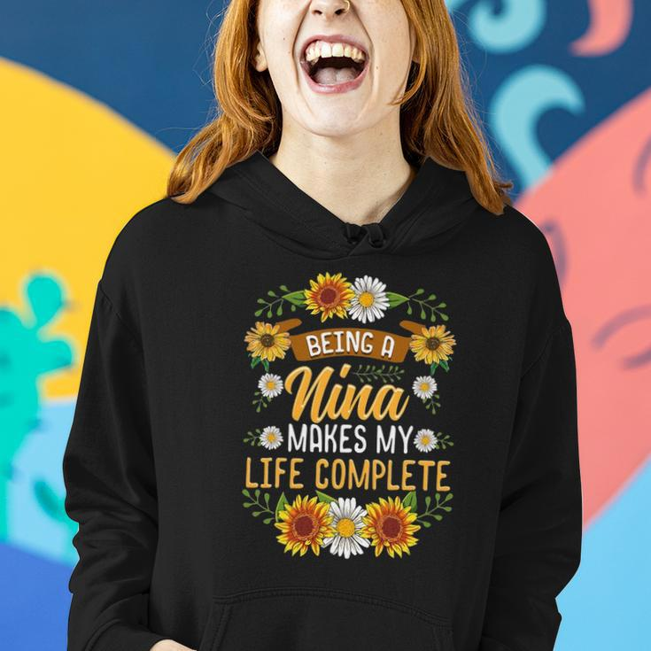 Being A Nina Makes My Life Complete Sunflower Gift Women Hoodie Gifts for Her