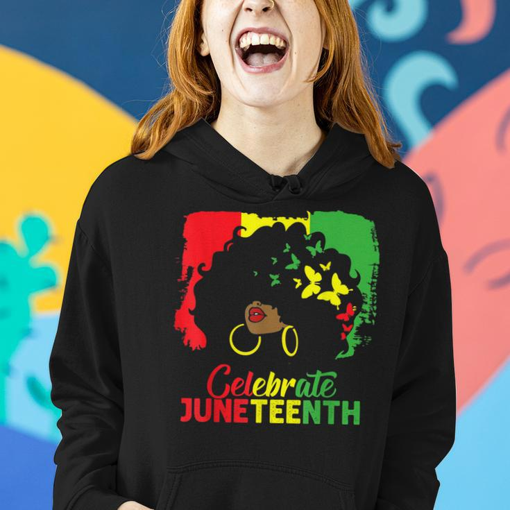 Black Women Messy Bun Juneteenth Celebrate Indepedence Day Women Hoodie Gifts for Her