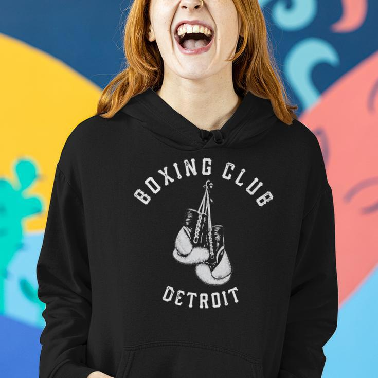 Boxing Club Detroit Distressed Gloves Women Hoodie Gifts for Her