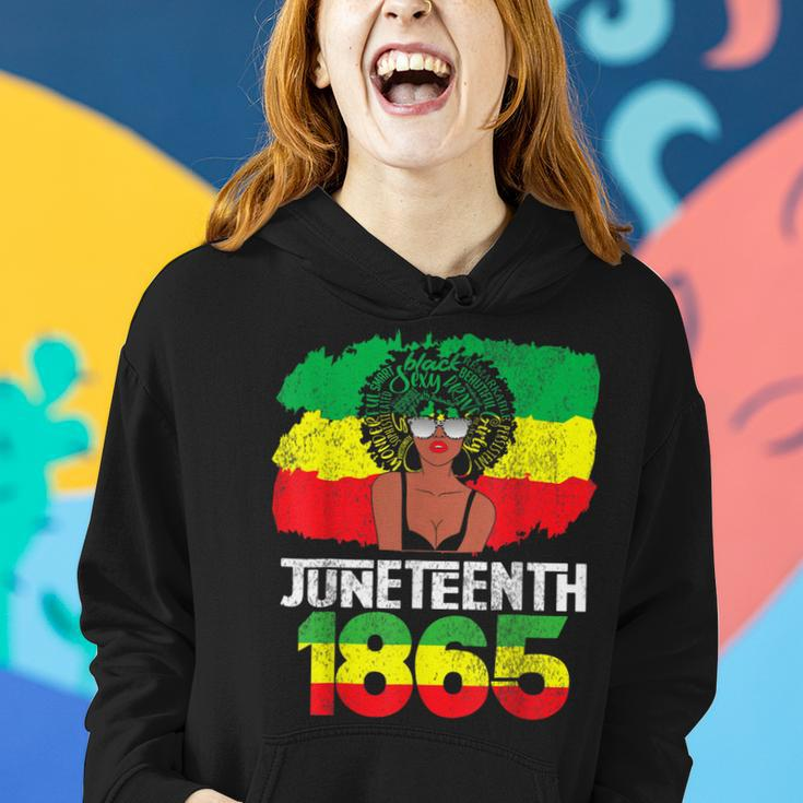 Celebrate Juneteenth Messy Bun Black Women 1865 Women Hoodie Gifts for Her