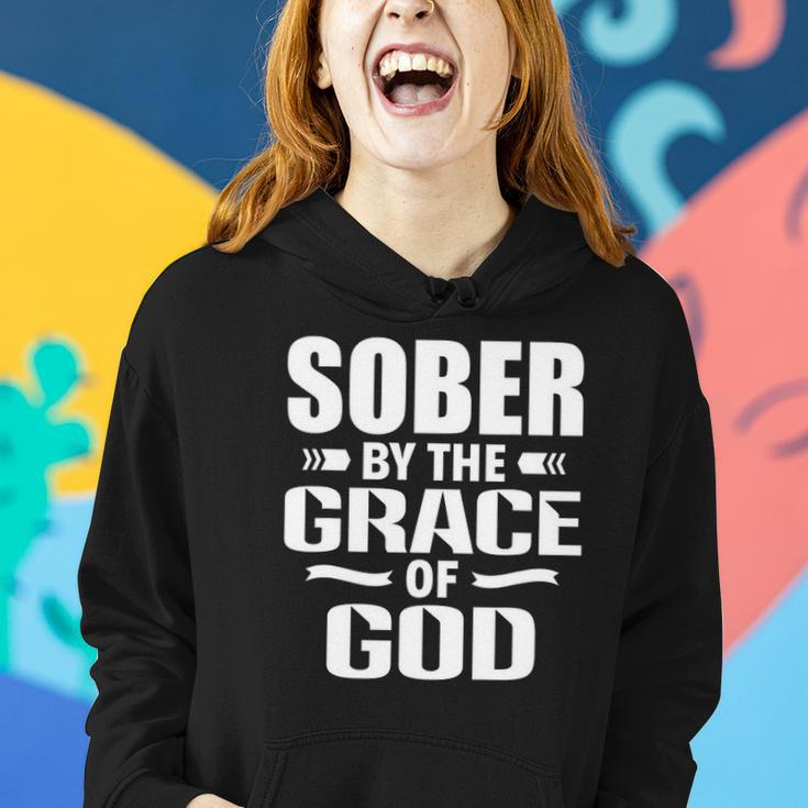 Christian Jesus Religious Saying Sober By The Grace Of God Women Hoodie Gifts for Her