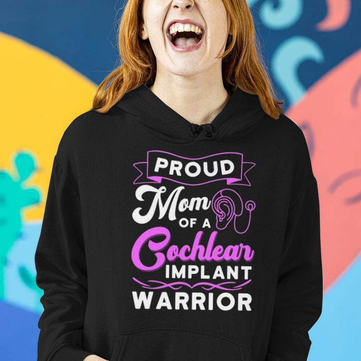 Cochlear Implant Support Proud Mom Hearing Loss Awareness Women Hoodie Gifts for Her