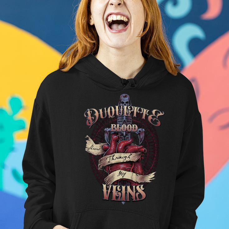 Duquette Blood Runs Through My Veins Name Women Hoodie Gifts for Her