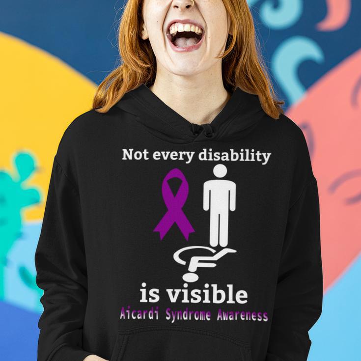 Every Disability Is Visible Aicardi Syndrome Awareness Purple Ribbon Aicardi Syndrome Support Aicardi Syndrome Awareness Women Hoodie Gifts for Her