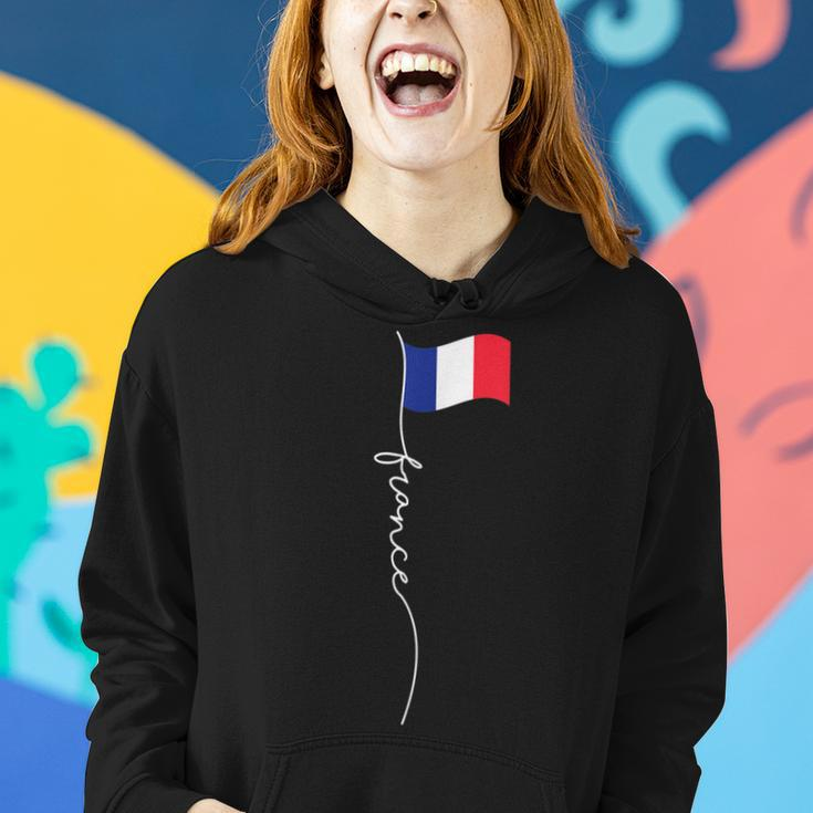 France Signature Flag Pole - Elegant Patriotic French Flag Women Hoodie Gifts for Her