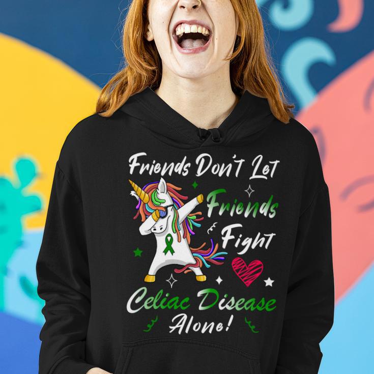 Friends Dont Let Friends Fight Celiac Disease Alone Unicorn Green Ribbon Celiac Disease Celiac Disease Awareness Women Hoodie Gifts for Her