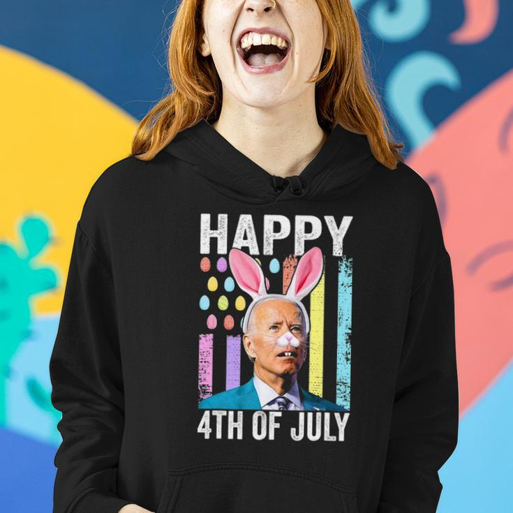 Funny Biden Happy 4Th Of July Confused Easter Biden Bunny Women Hoodie Gifts for Her