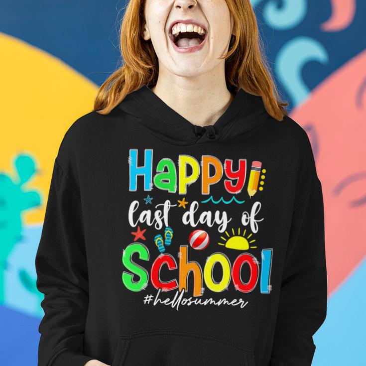 Funny Happy Last Day Of School Hello Summer Multicolored Women Hoodie Gifts for Her